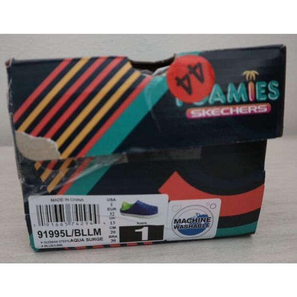 Foamies x Skechers Kids Sz 1 Blue/Green Guzman Steps Aqua Surge Water Shoes SIB - Picture 11 of 11